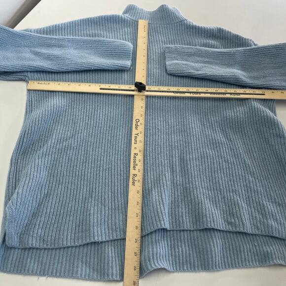 Suboo Sweater Womens Large Blue Isla Oversized Knit Turtleneck Cozy - Picture 9 of 12